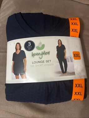 Honeydew Intimates Navy 3-Piece Lounge Set - Tee, Shorts & Jogger
